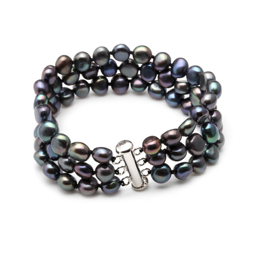 White real freshwater black pearl bracelet women,multilayer natural pearl bracelet jewelry daughter girl best gift birthday