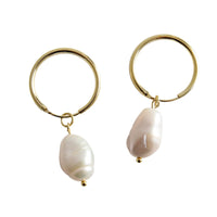 925 sterling silver water drop Baroque pearl hoop earrings gold modern design earrings for women party jewelry for charm